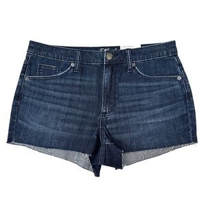 NWT High-Rise Dark Blue Faded Denim Shorts Size 10